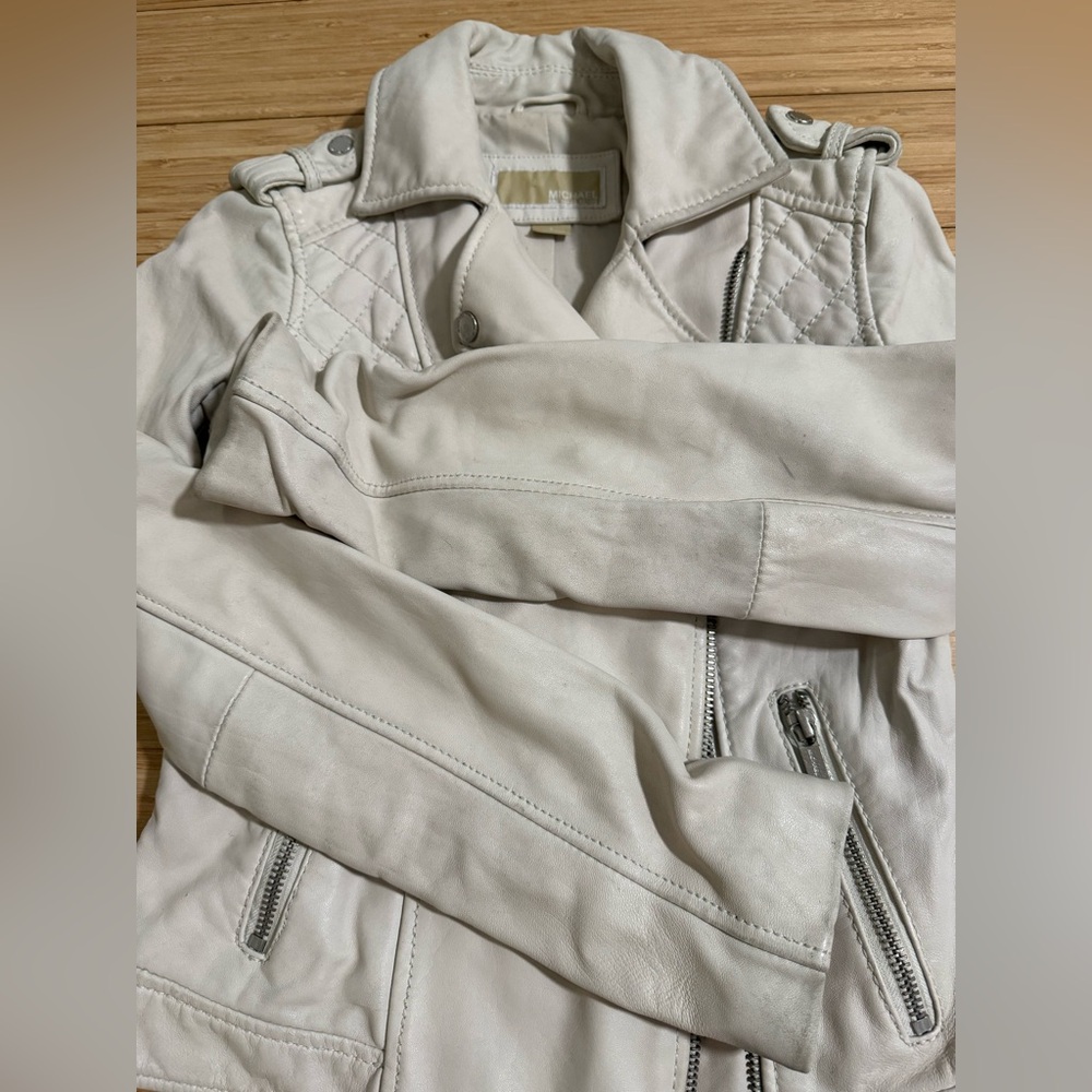 Off white leather jacket - Picture 2 of 6